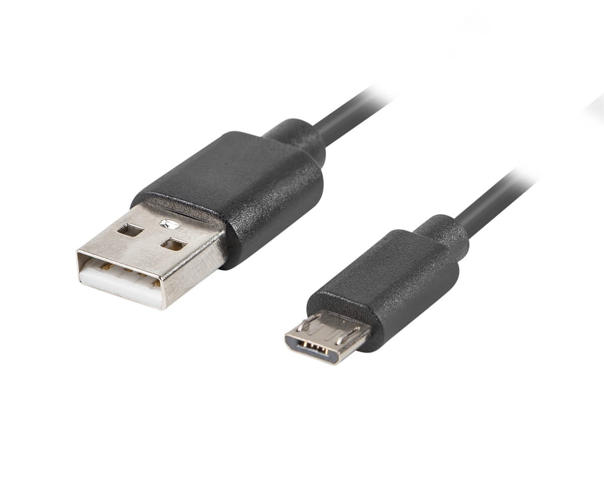 Dare Vanvid våben Lanberg USB 2.0 Kabel MICRO-B til USB 1 Meter QC 3.0 Sort - MaxGaming.dk