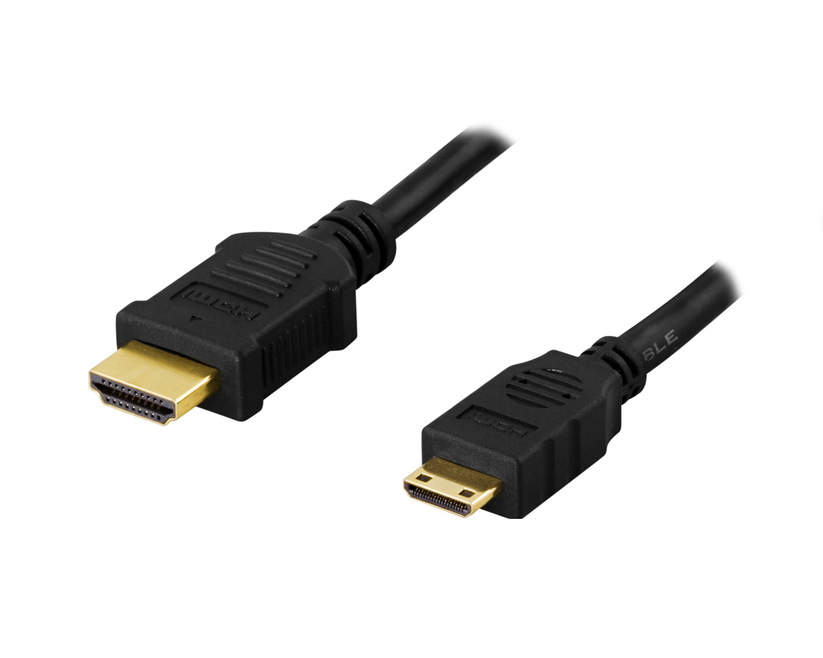 Deltaco HDMI Kabel til Mini-HDMI Kabel, 4K - 5 Meter -