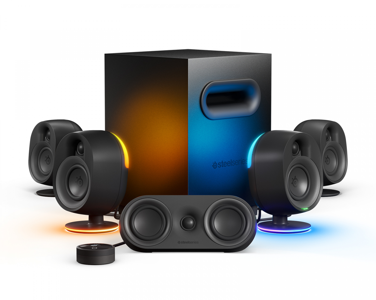 SteelSeries Arena 9 Illuminated 5.1 Gaming Speakers - Sort Bluetooth højtaler RGB