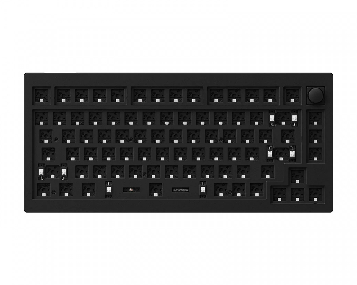 Keychron V1 QMK 75% ISO Barebone Knob Version RGB Hot-Swap - Carbon Black