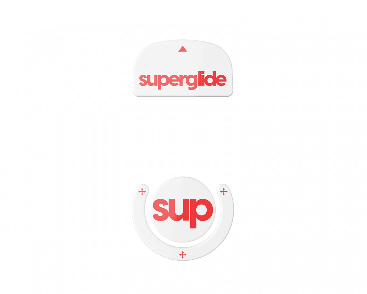 Superglide Version 2 Glas Skates til Logitech G Pro X Superlight - Hvid/Rød