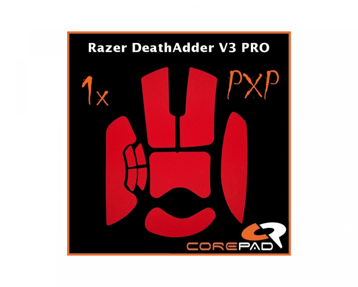 Corepad PXP Grips til Razer DeathAdder V3 Pro - Rød