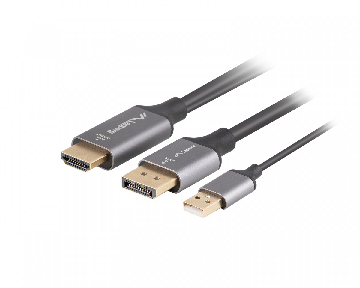 Lanberg HDMI til DisplayPort Kabel 4K Sort - 1m