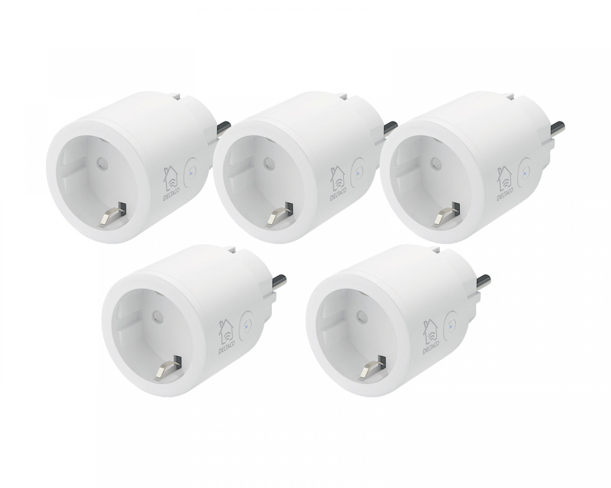 Deltaco Smart Home 5 pakke Smart Plug WiFi