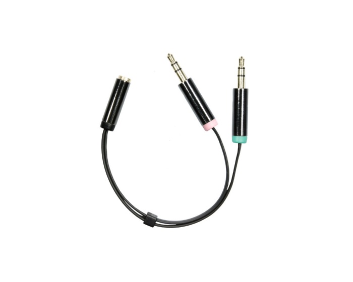 Deltaco Headset Adapter 3.5mm 0,1 Meter Sort