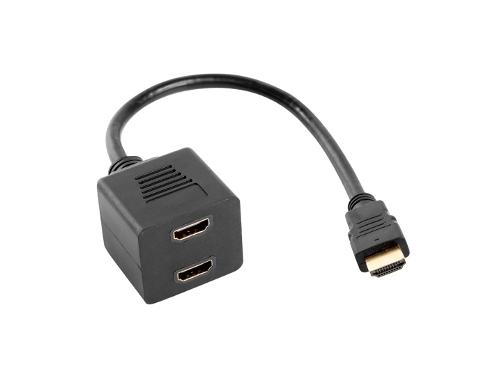 Lanberg HDMI-AM Han til 2x HDMI-AF Hun Splitter 20 cm