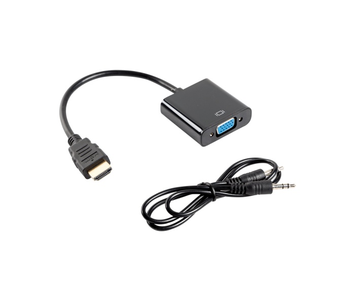 Lanberg HDMI-A Han til VGA Hun + Lyd kabel 20cm