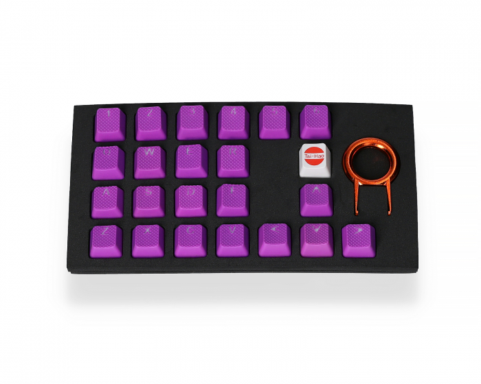 Tai-Hao 22-Key Gummi Double-shot Baggrundsbelyst Keycap-set - Lilla