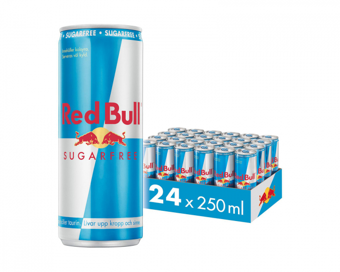 Red Bull 24x Energi Drik, 250 ml, Sukker Fri