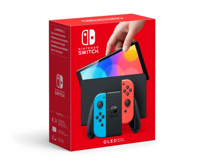 Nintendo Switch Konsol OLED - Neon Rød & Blå