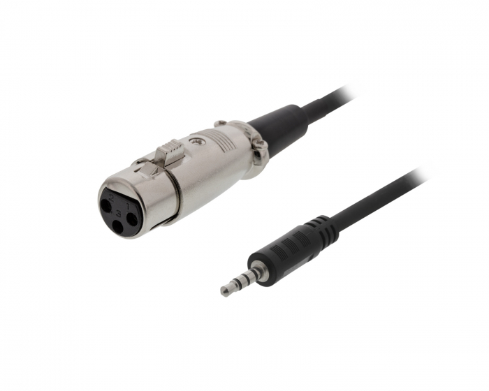 Deltaco XLR Kabel til 3,5 mm 1,5 meter, 3-pin XLR, Cisco pinout - Sort