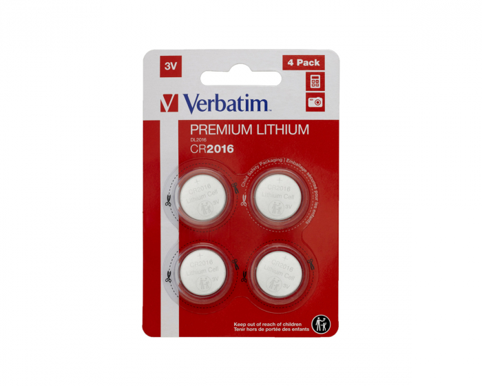 Verbatim Lithium-batterier CR2016 - 4 Stk