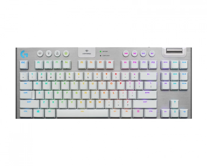 Logitech G915 Trådløs RGB Spiltastatur TKL [GL Tactile] - Hvid