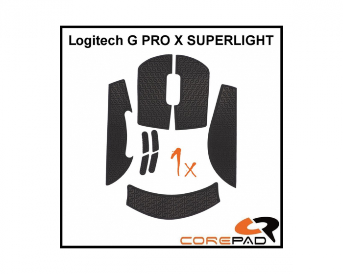 Corepad Soft Grips til Logitech G Pro X Superlight - Sort
