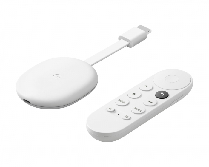 Google Chromecast med Google TV, Media-Player, 4K - Hvid