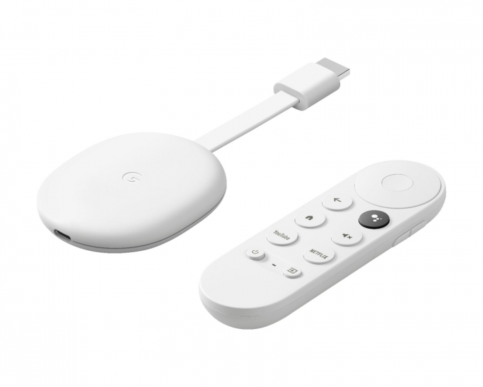 Google Chromecast med Google TV, Media-Player, 4k - Hvid