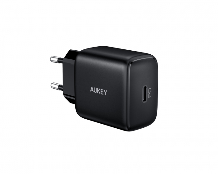 Aukey Wall Charger with PD & QC 3.0 USB-C 20W - Sort Vægoplader