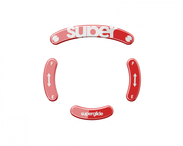 Superglide Glass Skates til Logitech G Pro Wireless - Rød