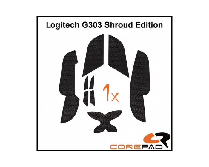 Corepad Grips til Logitech G303 Shroud Edition - Sort