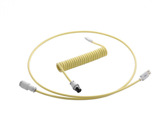 CableMod Pro Coiled Cable USB A to USB Type C, Lemon Ice - 150cm