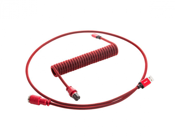 CableMod Pro Coiled Cable USB A to USB Type C, Republic Red - 150cm