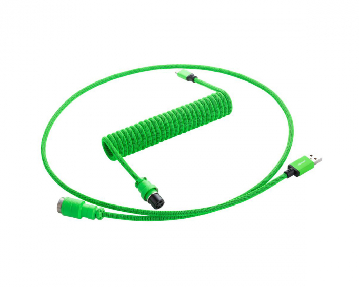 CableMod Pro Coiled Cable USB A to USB Type C, Viper Green - 150cm