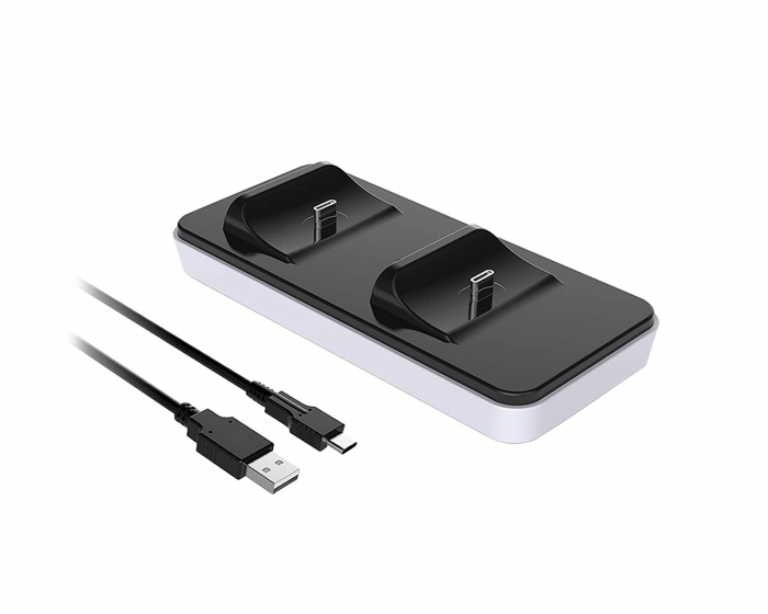 Subsonic Dual Charging Dock til PS5 Controller - Hvid/Sort