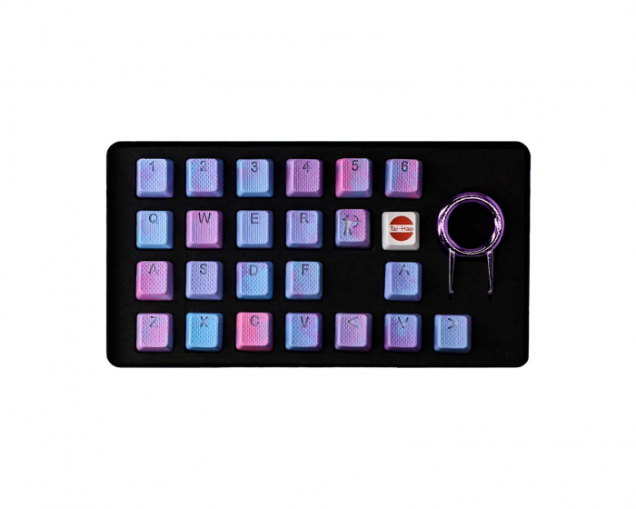 Tai-Hao 23-key Gummi Keycap-set Backlit Mark II - Pink & Blue Camo