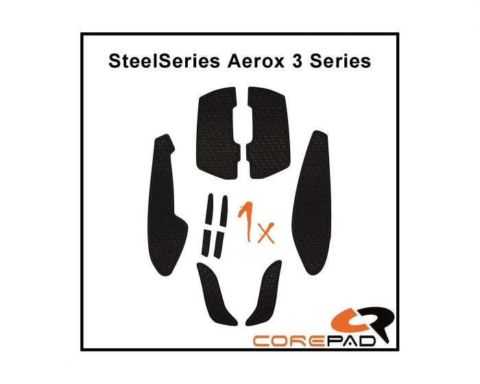 Corepad Soft Grips til SteelSeries Aerox 3 Series - Sort