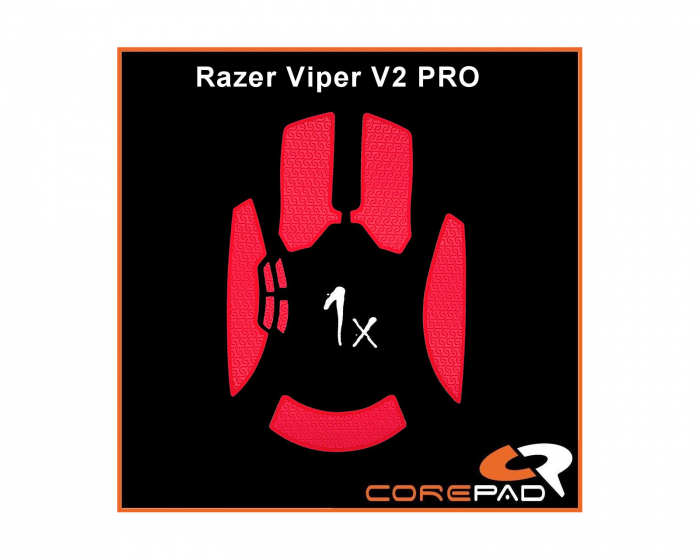 Corepad Soft Grips til Razer Viper V2 Pro Wireless - Rød