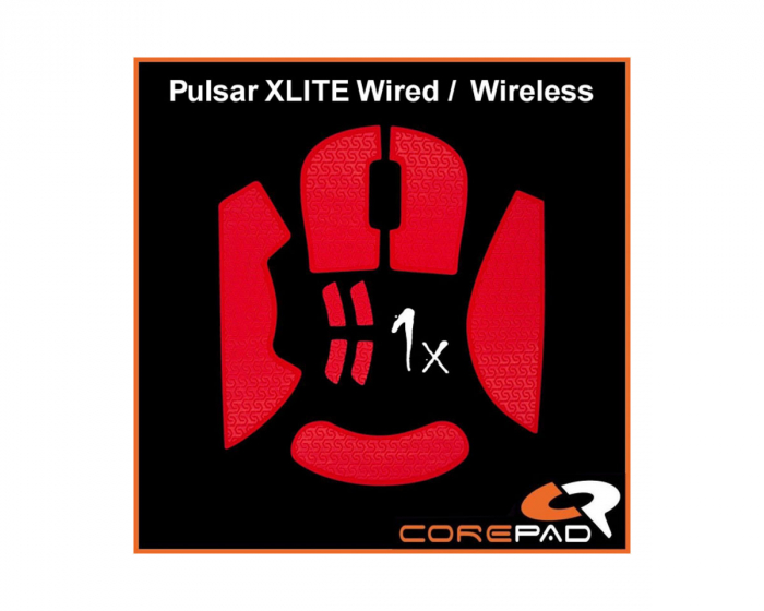 Corepad Soft Grips til Pulsar Xlite Wired/Xlite Wireless/Xlite V2 Wireless - Rød