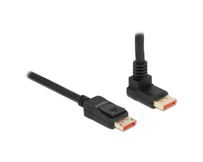 Delock DisplayPort Kabel 1.4 (4k/8k) - Opad Vinklet - Sort - 1m