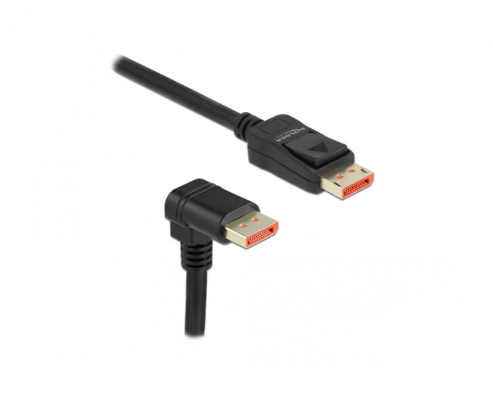 Delock DisplayPort Kabel 1.4 (4k/8k) - Nedad Vinklet - Sort - 1m