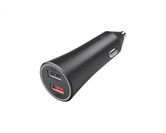 Xiaomi Mi 37W Dual-Port Car Charger - Sort Hurtig Oplader til Bil