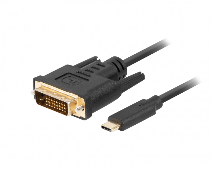 Lanberg USB-C til DVI-D Kabel Sort - 1.8m