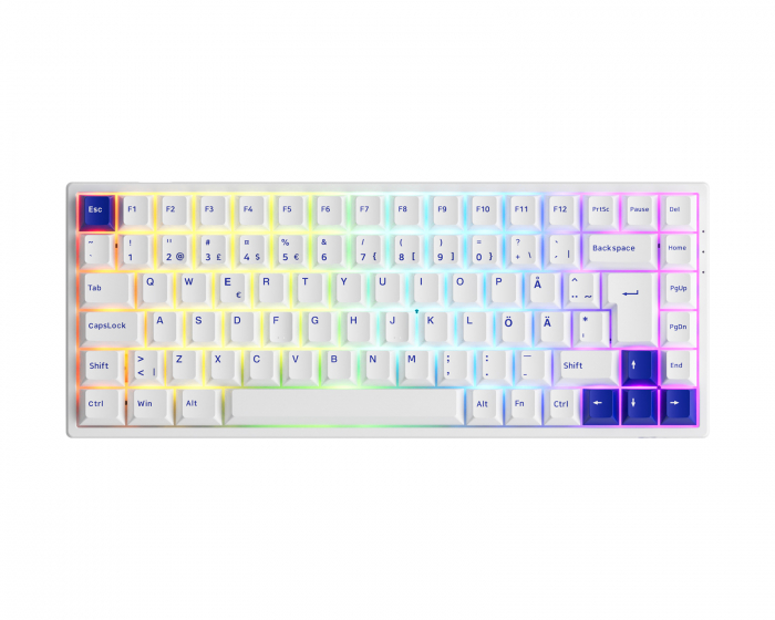 Akko 3084B Blue/White ISO Trådløs Tastatur [Akko CS Jelly Black]