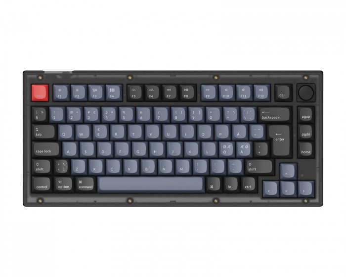 Keychron V1 75% Tastatur Knob Version RGB Hotswap [K Pro Red] - Frosted Black