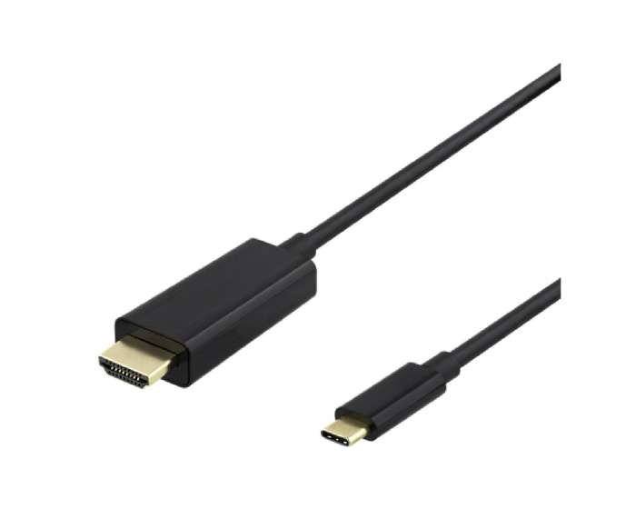 Deltaco USB-C til HDMI Kabel 4k 60Hz Sort - 1m