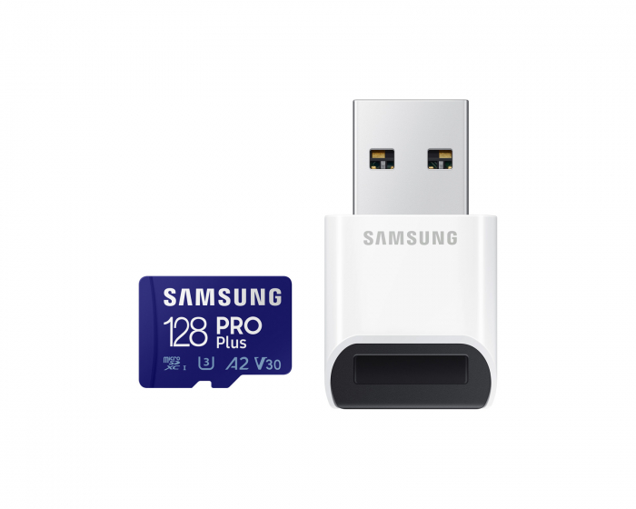 Samsung PRO Plus microSDXC 128GB & USB Card Reader - Hukommelsekort