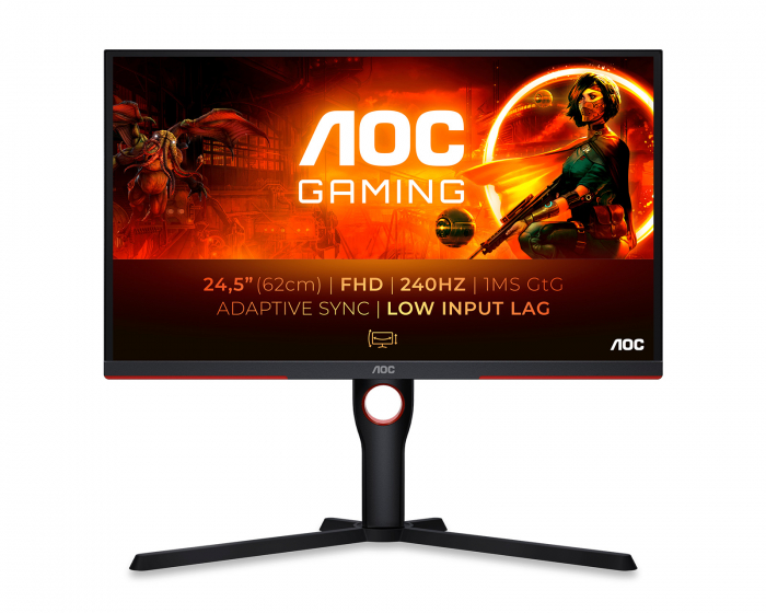 AOC 25G3ZM 25” LED Gamingskærm 240Hz 1ms FHD - MaxGaming.dk