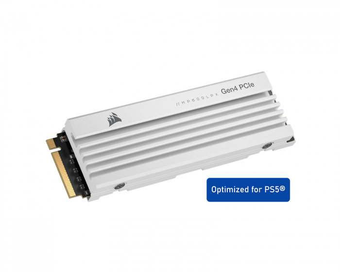 Corsair MP600 PRO LPX PCIe Gen4 x4 NVMe M.2 SSD til PS5/PC - 4TB - Hvid