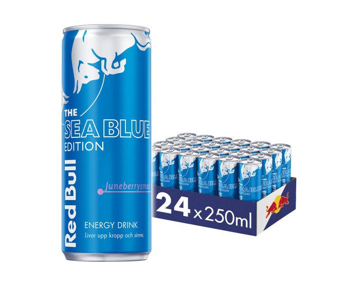 Red Bull 24x Energi Drik, 250 ml, Sea Blue Edition (Juneberry)