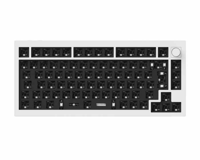 Keychron Q1 Pro QMK 75% ISO Barebone Hotswap Trådløs Tastatur - Shell White
