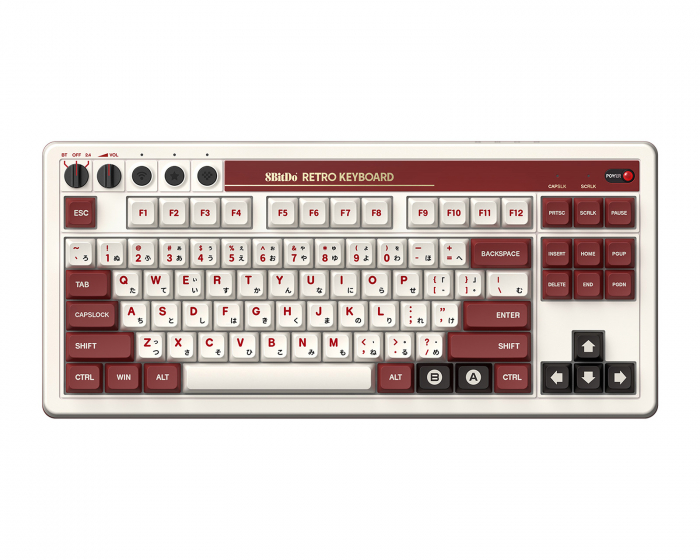 8Bitdo Retro Mechanical Keyboard - Trådløst Tastatur ANSI - Fami Edition