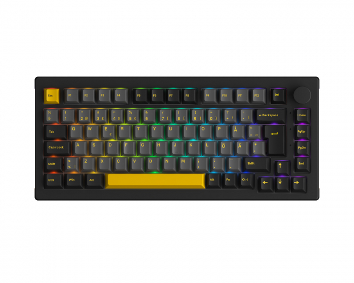 Akko 5075B Plus-S Black/Gold Trådløst Hotswap Tastatur [Akko CS Jelly Purple]
