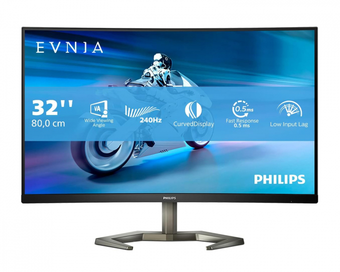 Philips Evnia 5000 Curved 32” LED Gamingskærm 240Hz 0,5ms FHD VA HDR