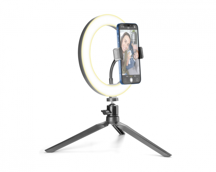 Cellularline Selfie Ring Tripod 8″ - Ring Light - LED Ringlys