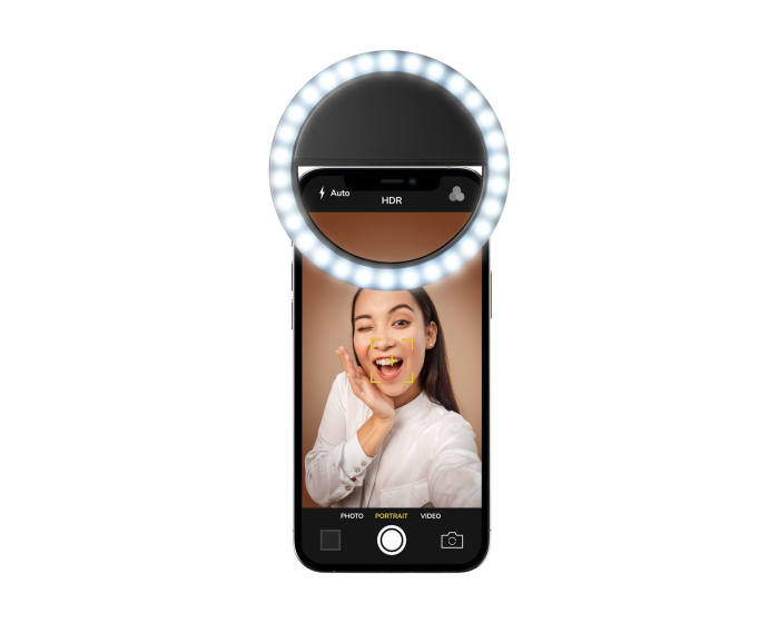 Cellularline Selfie Ring Pocket - Mini Ring Light - LED Ringlys