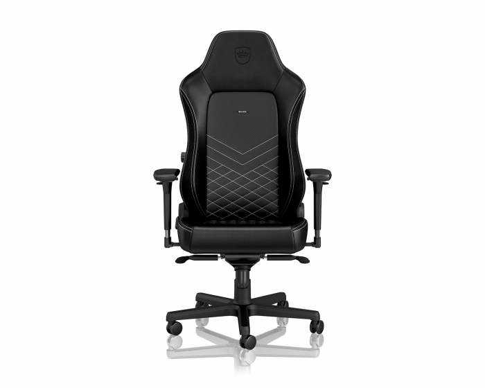 noblechairs HERO PU-Leather - Sort / Platin-Hvid