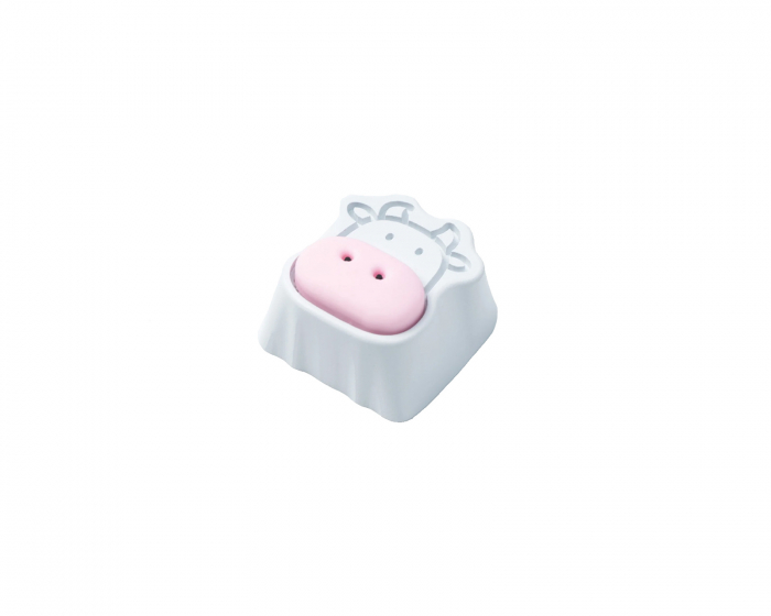 Keychron Cute Cow Silicone Aluminum Alloy Artisan Keycap - Hvid